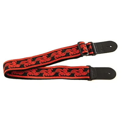 Image de Ovation courroie guitare, sangle pour signature nylon, Motif &quot;leaf&quot;, ruby red, rouge