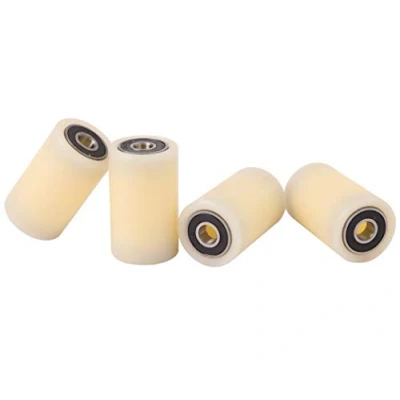 Image de Lot de 4 rouleaux en nylon 30 mm diamètre, 50 large, roulement 8 mm, usinés avec précision dans l&#039;UE (30 8).