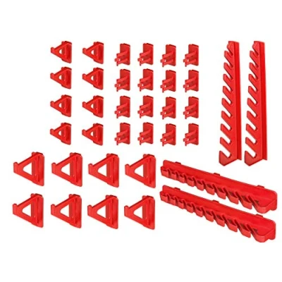 Image de Support mural à outils 36 pièces porte pour tableau Kit de crochets atelier mur d&#039;outils perforé système stockage