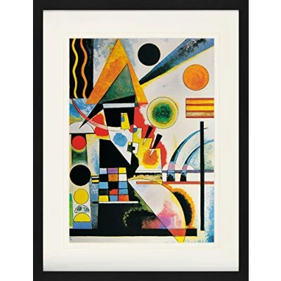Image de 1art1 Vassily Kandinsky Poster Balancement, 1925 Affiche Encadrée avec Passe Partout Élégant Images Murales dans Un Cadre Photo 80x60 cm