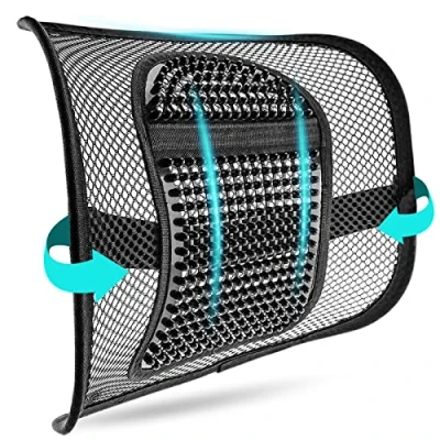 Image de m zimoon Coussin Soutien Lombaire en Maille Support avec Sangle de Fixation Elastique Peut Soulagement la Douleur Idéal pour Dossier Chaise Voiture Bureau