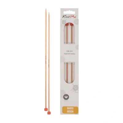 Image de KnitPro Basix Aiguilles à Tricoter Simple, Bouleau, Multicolore, 30 cm x 3 mm