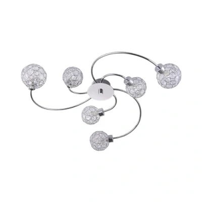 Image de Lindby Plafonnier Tyron à intensité variable (Moderne) en Argent Métal e. a. pour Salon &amp; Salle manger (à 6 lampes, G9), Luminaire Plafonnier, Lampe Plafond, Eclerage Eclairage Interieur