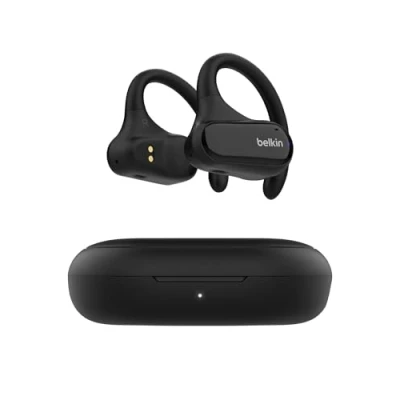 Image de Belkin SoundForm ClearFit Écouteurs Oreilles Libres sans Fil (écouteurs légers et Confortables, Indice d&#039;étanchéité IPX5, écouteurs Bluetooth pour randonnée, vélo, Course à Pied, etc) Noir