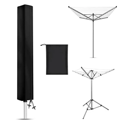 Image de Raweao Housse Sechoir Parapluie Imperméable, pour Brabantia à Linge avec Fermeture Eclair, 420D Oxford Coupe Vent Etendoir Linge(160x15x15cm)