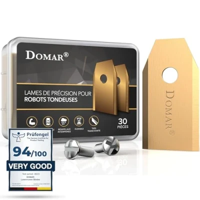 Image de Domar lames de tondeuses robots longue durée, vis incluses I améliorées compatibles avec les robot tondeuse Husqvarna Automower, Gardena, Yard Force 30 rechange