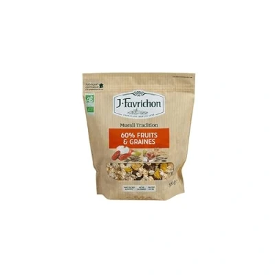Image de FAVRICHON MUESLI TRADITION 60% FRUITS ET GRAINES 500G