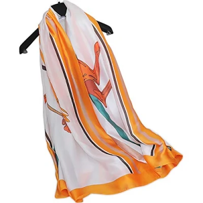 Image de LumiSyne Foulards En Soie Motif De Peinture d&#039;Art Rétro Écharpe Naturelle d&#039;Automne Hiver Etoles Châle Plage Toute La Saison Pour Mariage Ou Quotidien
