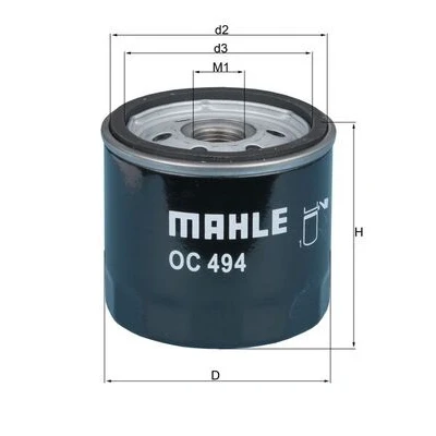Image de MAHLE ORIGINAL OC 494 Filtre à huile vissé FIAT: Stilo 3/5 portes, Multi Wagon, Van / Break