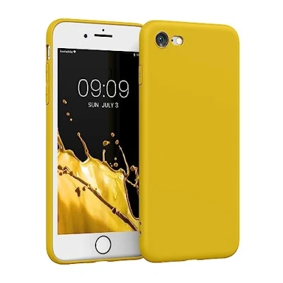Image de kwmobile Housse Compatible avec Apple iPhone SE (2022) / (2020) 8 7 Coque de téléphone en TPU Protection Appareil Photo Jaune radieux