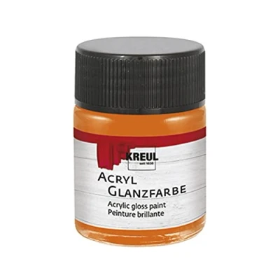 Image de Kreul 79524 Peinture, 50 ml Verre Orange, Peinture Acrylique Brillante et Lisse pour Peindre bricoler, à Base d&#039;eau, résistante la salive, séchage Rapide Opaque