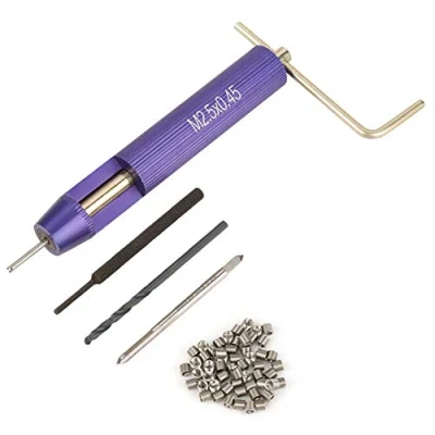 Image de Kit de Réparation des Filetage, 50Pcs Fil Enroulé Hélicoïdal Inserts Filetés en Acier Inoxydable Set M2.5 x 2D Outil d&#039;Installation Jeu Foret
