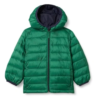 Image de Amazon Essentials Doudoune à Capuche Légère Compacte et Résistante L’Eau Garçon, Vert, 10 Ans