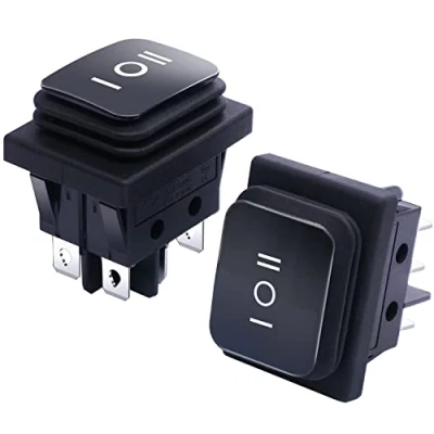 Image de Taiss 2 pièces Interrupteur à bascule 3 positions Étanche ON/Off/ON DPST 6 broches Commutateur 16A 250V 20A 125V AC pour Voiture Camion Moto Bateau Appareils électroménagers KCD4 203 BK