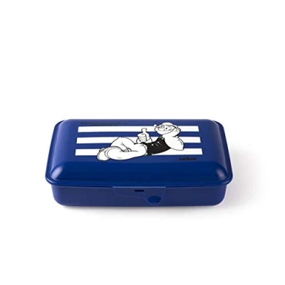 Image de Excelsa Popeye Boîte à repas avec couverts en fer Bleu 22 x 13 cm
