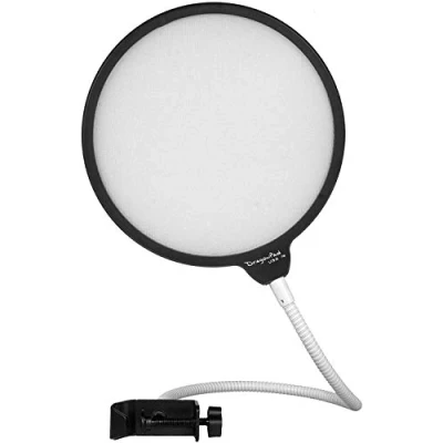 Image de Dragonpad Filtre Anti Vent et Pop pour Microphone avec Support Pivotant 360 Flexible noir/blanc