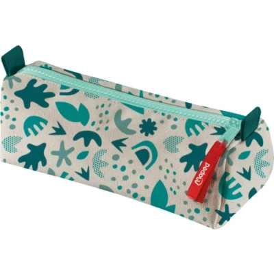 Image de Maped Trousse Smiling Planet Scolaire en Tissu 100% Recyclé Polyester Cordelette Easy Zip 22cm de Longueur, Idéal pour Fournitures Scolaires