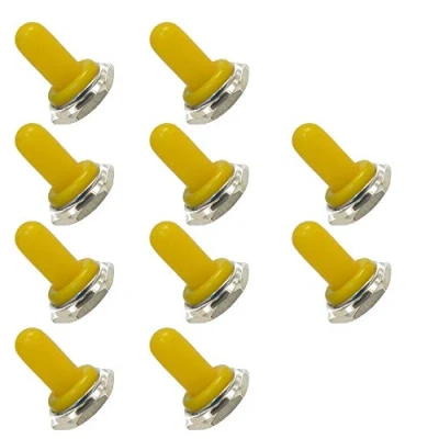 Image de Mintice™ 5 X jaune 12mm rocker en caoutchouc interrupteur à bascule bouton chapeau botte imperméable Capuchon