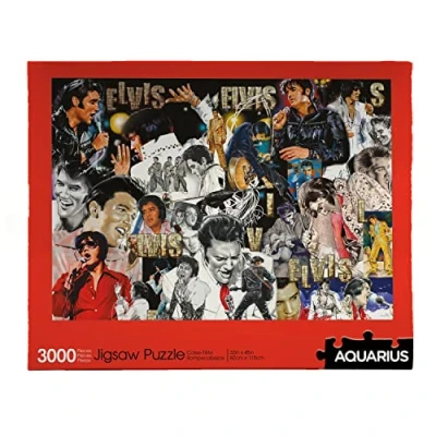 Image de AQUARIUS Elvis Puzzle (3000 Piece Jigsaw Puzzle) Officially Licensed Presley Merchandise &amp; Collectibles Glare Free Precision Fit Virtually No Dust 32 x 45 Inches