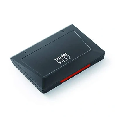 Image de Trodat Tampon encreur rouge 9052 pour les tampons manuels à encrage séparé taille 11 x 7 cm rechargeable avec un flacon d&#039;encre marquage net et durable