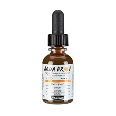 Image de Schmincke AQUA DROP, aquarelle liquide à base de pigments, ambre en flacon pipette 30 ml, 24620034, pour la peinture aquarelle, calligraphie, le lettrage main, l&#039;aérographie