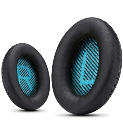 Image de Krone Kalpasmos Bose QC Coussinets de Rechange pour Casque Quietcomfort QC15/QC25/QC35/Ae2/Ae2i/Ae2w d&#039;oreille en Mousse à mémoire Forme Noir