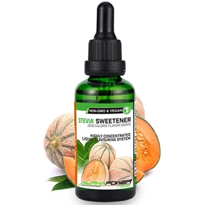 Image de ALPHAPOWER FOOD Stévia Gouttes de miel melon arôme alimentaire naturel I Édulcorant Liquide très concentré 1 x 50 ml. flavour Stevia drops, Flavdrops