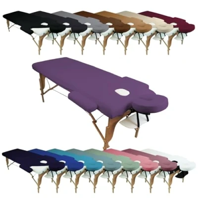 Image de Vivezen Drap housse de protection 4 pièces en éponge pour table massage Plusieurs coloris