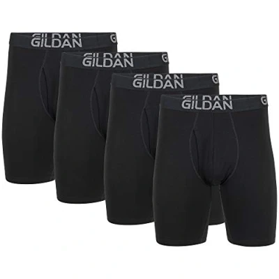 Image de Gildan Boxer en Coton Stretch Boxeur ajusté, Suie Noire (Lot de 4), Homme