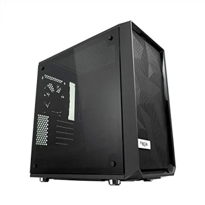 Image de Fractal Design Meshify C Mini Compact Tower Computer Case mATX Layout Airflow/Cooling 2X Fans Included PSU Shroud Modular Interior Water Cooling Ready USB3.0 Tempered Glass Blackout