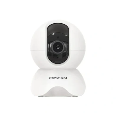 Image de Caméra pour l&#039;Intérieur Motorisée IP X5 WiFi, Haute Définition 5MP avec Détection de Mouvement Intelligente Vue 350, Jour &amp; Nuit Infrarouge 8m Alexa Google Assistant Blanc Foscam