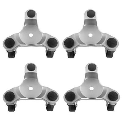 Image de QWORK 4 pièces 152mm Tri Dolly en acier, capacité de charge 90kg, idéal pour déplacer des meubles et appareils électroménagers, durable facile à utiliser