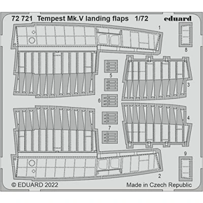 Image de Eduard EDU72721 1/72 Hawker Tempest Mk.5 Landing Flap (pour Airfix) Pièces de maquette en plastique