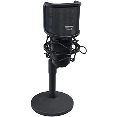 Image de WOODBRASS Bird UM1 Pack Podcast Noir Microphone USB Cardioïde à Condensateur PC et Mac pour Broadcast Enregistrement Streaming, Podcasting, Conférence, Home Studio Mao, Voix Off
