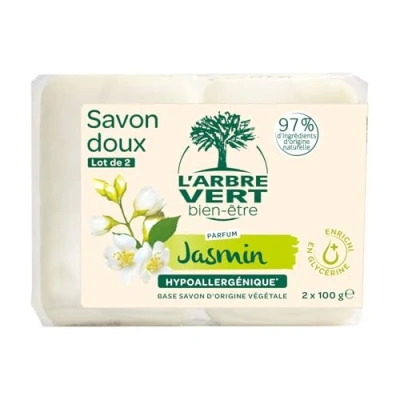 Image de L&#039;arbre vert Savon Solide Jasmin 2 x 100 g