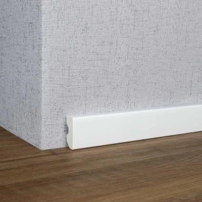 Image de PROVISTON Plinthe 16 x 40 2000 mm moderne Profil carré en plastique de qualité supérieure Blanc Imperméable Robuste et durable