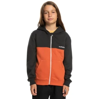 Image de Quiksilver Garçon Easy Day Block Zip Youth Sweater, Tarmac, 8 ans EU