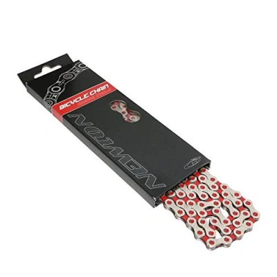 Image de NEWTON Chaine Velo 11v kmc Argent Rouge 116 maillons Compatible Shimano sram