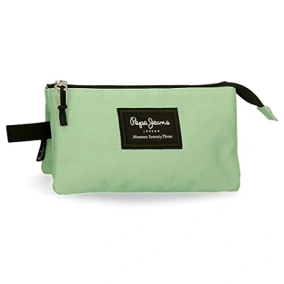 Image de Pepe Jeans Aris Étui triple vert 22 x 12 5 cm Polyester, vert, Trousse