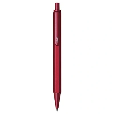 Image de RHODIA 9384C Stylo Bille Rechargeable scRipt Corps Hexagonal en Aluminium Brossé Rouge Pointe Rétractable à Haute Précision 0,7 mm, Encre Noire Collection