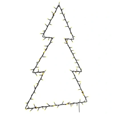 Image de vidaXL Lumières de Noël Silhouette d&#039;arbre 115 LED Blanc Chaud