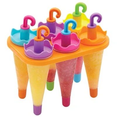 Image de KitchenCraft Moules à Sorbets Réutilisables Colorés en Forme de Parapluie, Lot 6