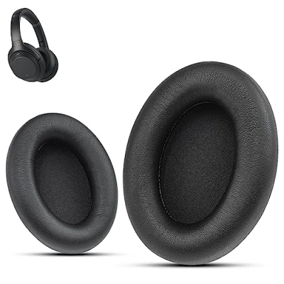 Image de Krone Kalpasmos Coussinets de Rechange Professionnels pour Sony WH 1000XM3, compatibles avec Casque antibruit 1000XM3 en Cuir Souple et Mousse à mémoire Forme, Noir