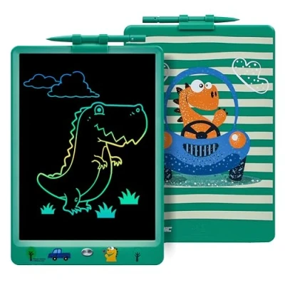 Image de DYNASONIC (DYNA PM Dinosaure) Tablette d&#039;écriture enfants 10 pouces, LCD de dessin tableau blanc magnétique dinosaure jouet cadeau 2 3 4 5 6 7 8 ans.