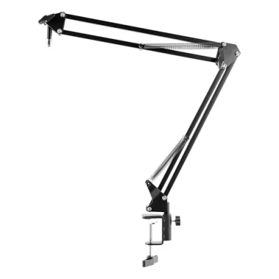 Image de Plugger Studio Podcast Arm Support de Suspension Microphone réglable, Perche ciseaux Bras articulé Noir pour Streaming Broadcast Gaming Radio. Adaptateur fileté 3/8&quot; 5/8&quot; fourni.