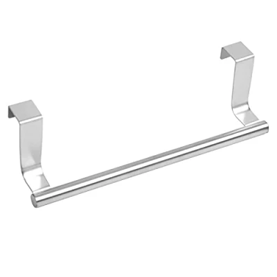 Image de Porte Serviettes, Accroche torchon pour sans Percer, à Suspendre sur Un Placard, Serviettes Salle de Bain en Acier Inoxydable Torchons la Cuisine 23cm (Argent)