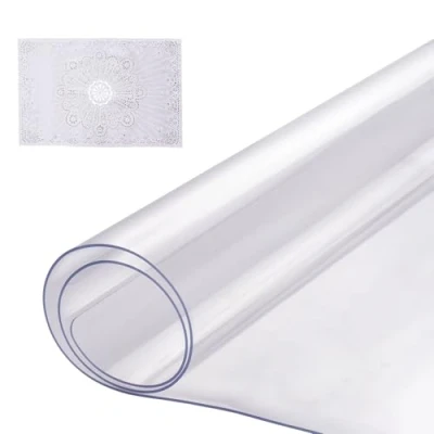 Image de Housse de Bureau Transparente en PVC VEVOR 355,6 x 609,6 mm Rectangulaire,Facile à Nettoyer pour Bureau, Salle Manger