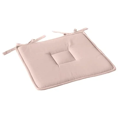 Image de Enjoy Home, Galette de Chaise Plate, Vieux Rose, carré 40x40cm, 100% Coton certifié Oeko Tex, Attache par Nouettes, Idéal pour Une Assise Confortable, Collection Panama