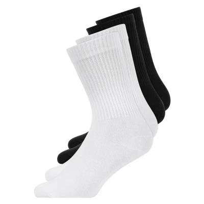 Image de Snocks 4 PACK Chaussettes schwarzweiß, Taille: 39 42, Schwarz weiß