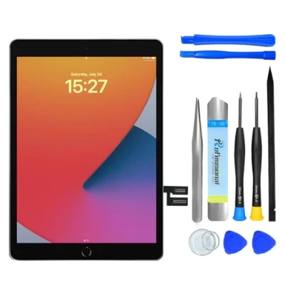 Image de NB+ Écran Tactile Pour iPad 7ème 8ème Génération 10.2 de remplacement 2019 2020 Digitizer Adhésif Pré installé,No Home Button(modèle:A2197 A2198 A2200 A2270 A2428 A2429 A2430 (Noir)
